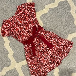 Crewcut Girls heart dress with grosgain ribbon 5T